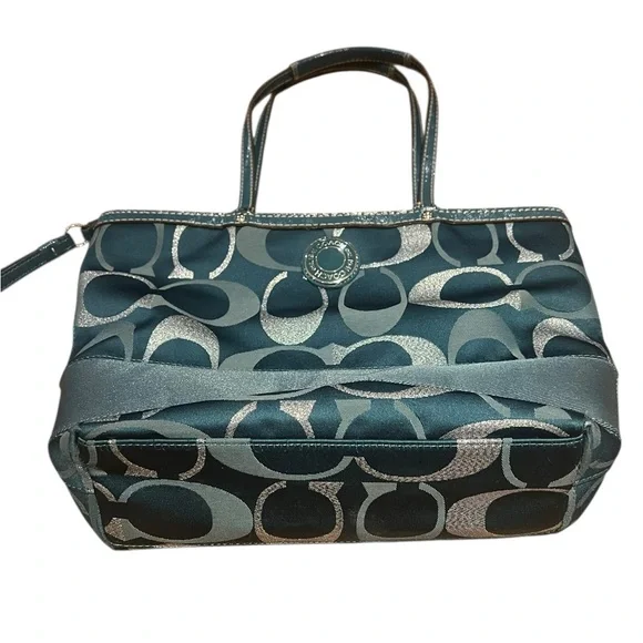 Coach - Blue and Silver Bag - Small Canvas - 14 inch length and 9 inches height - Picture 3 of 10